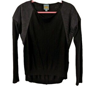 C&C CALIFORNIA Woman's Black Thin Wool Cashmere Blend Sweater Size S